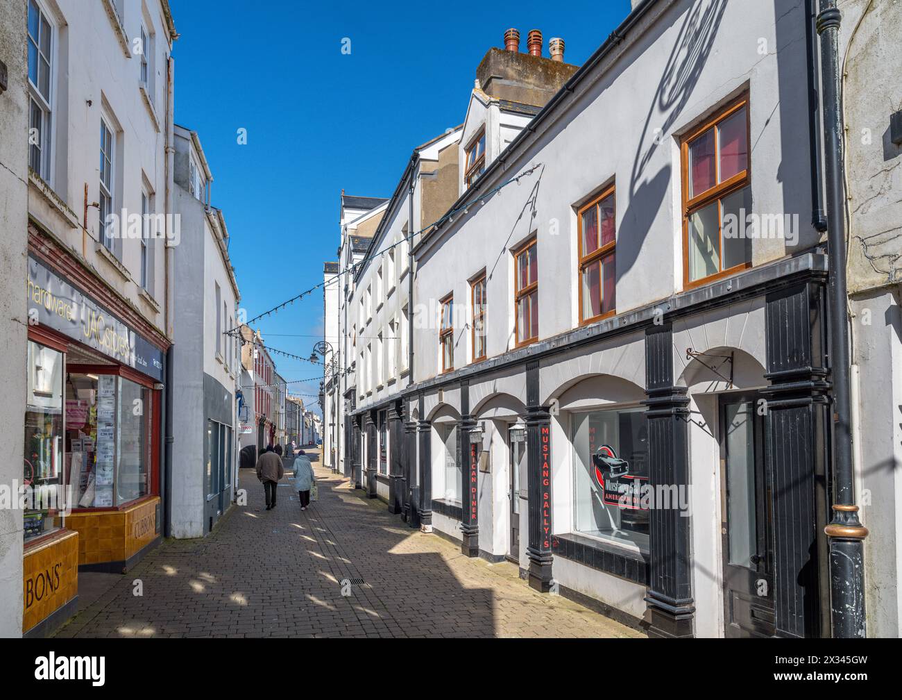 Arbory Street in the town centre, Castletown, Isle of Man, England, UK Stock Photo