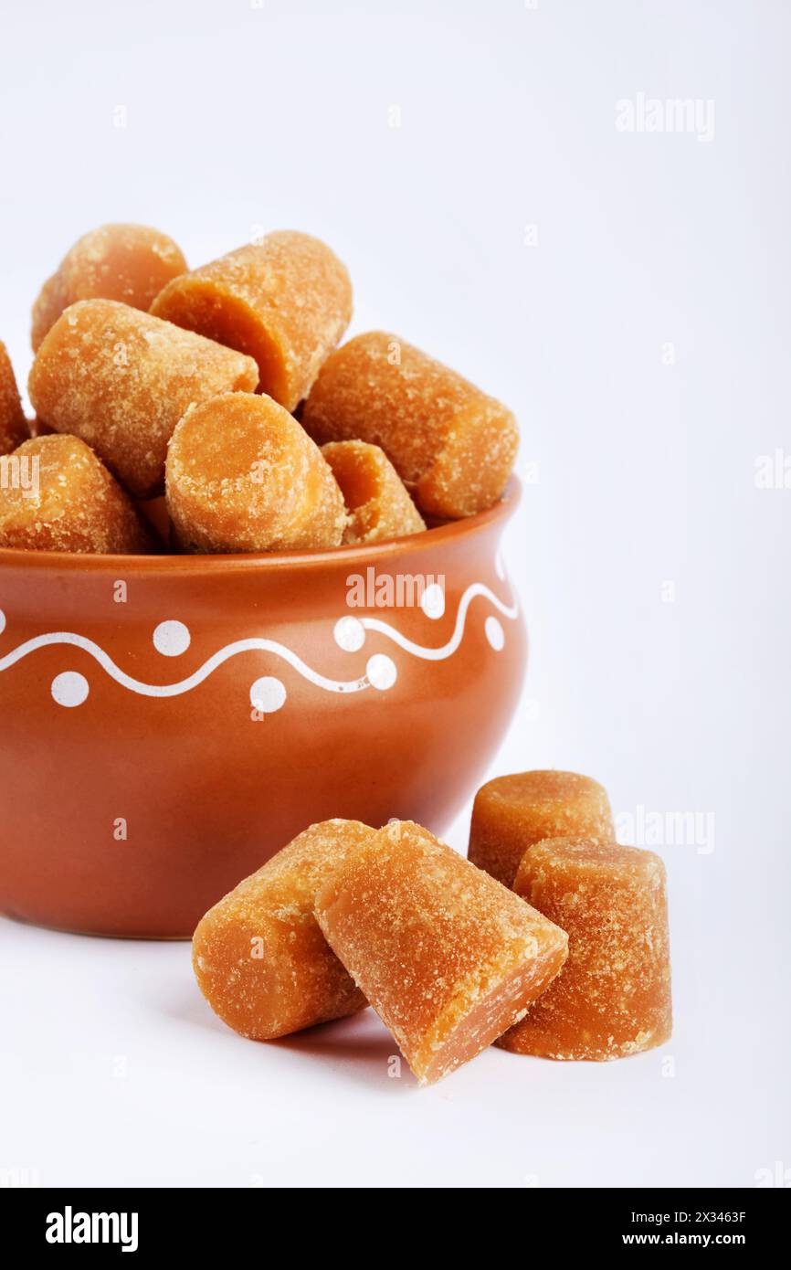 Organic Gur or Jaggery Powder and cubes, Jaggery is used as an ...