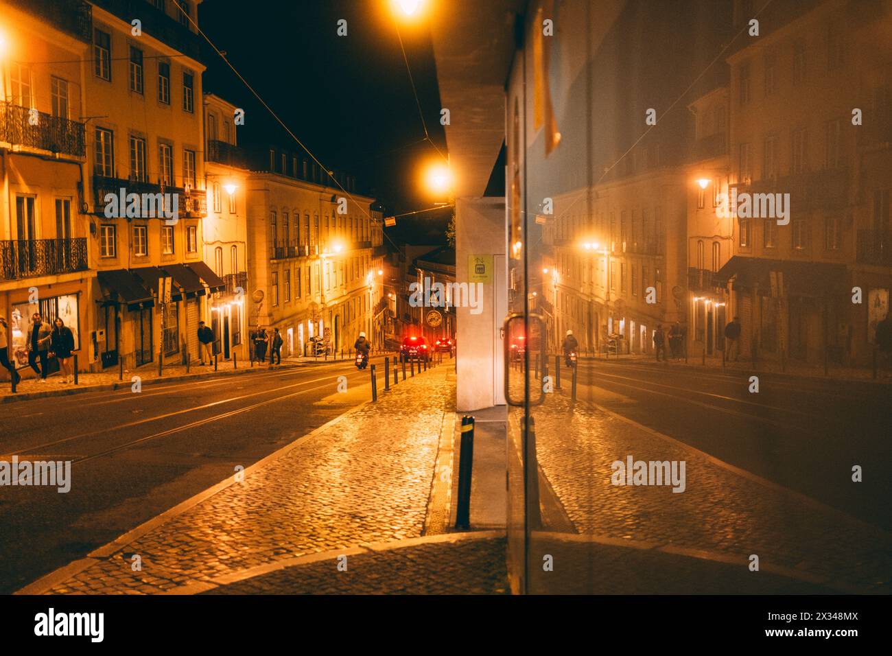 Lisbon, Lissabon, 21.03.2024: Travelpictures Lisbon, an empty street at night. Stock Photo