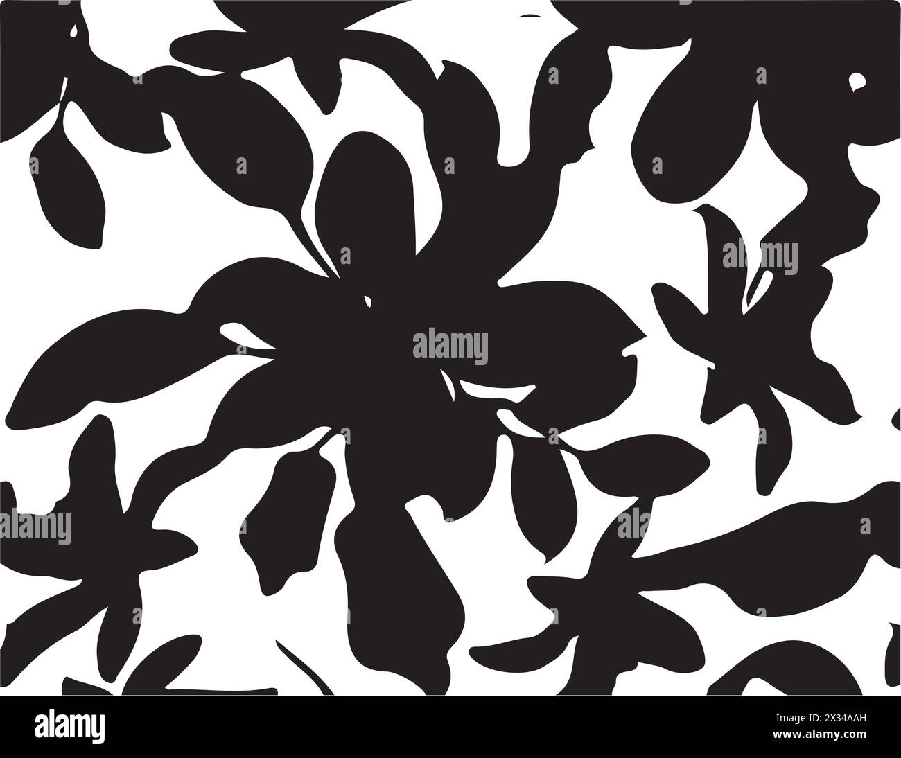 Seamless pattern with flowers and leaves. Hand drawn background. floral ...