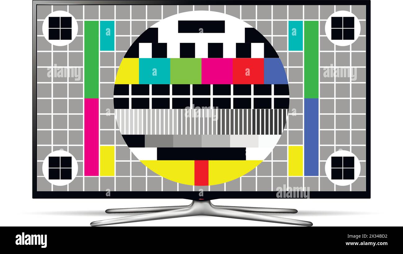 No signal and Television test screen. Vector illustration. Stock Vector