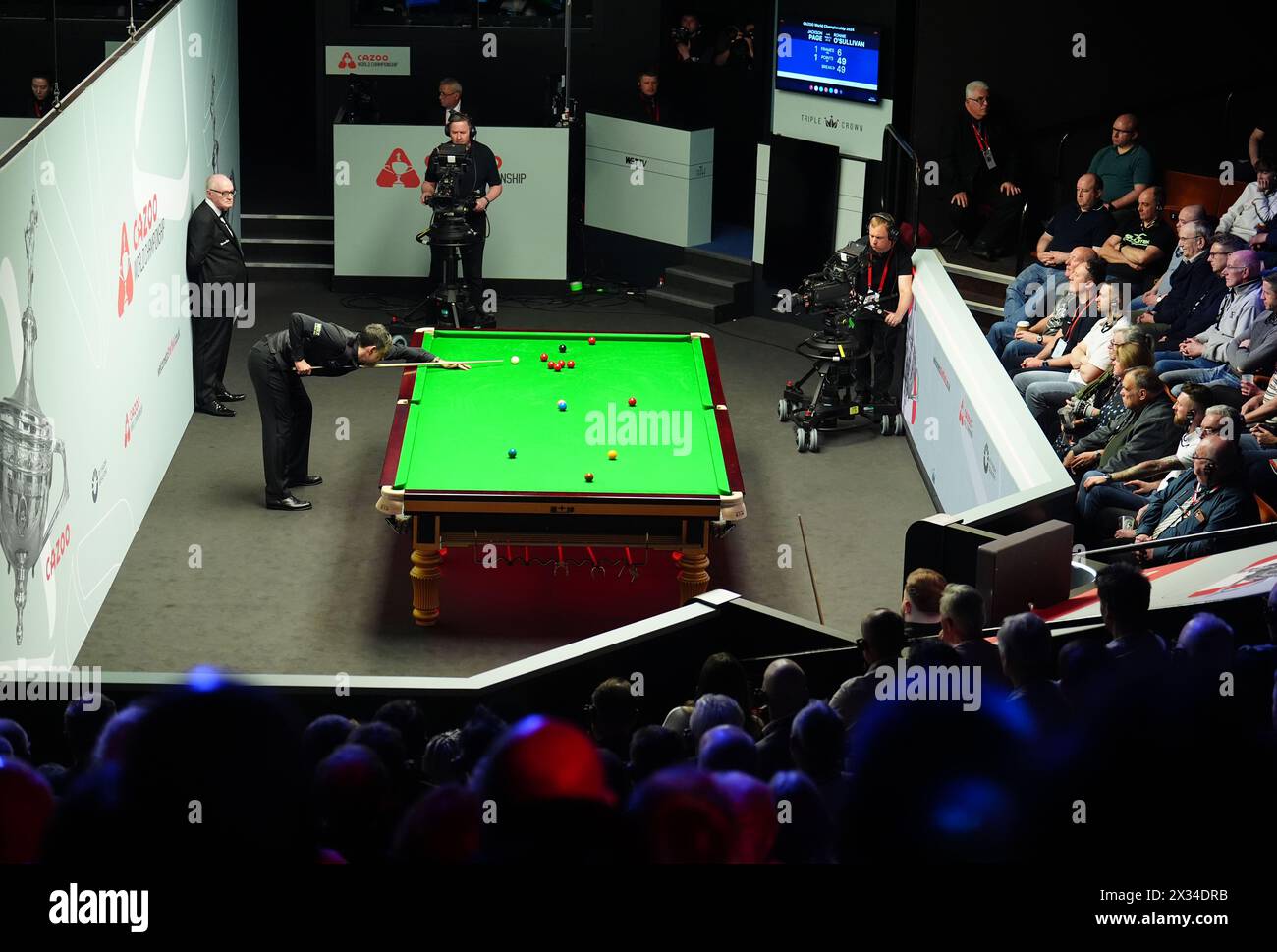 Ronnie O'Sullivan during his match against Jackson Page on day five of