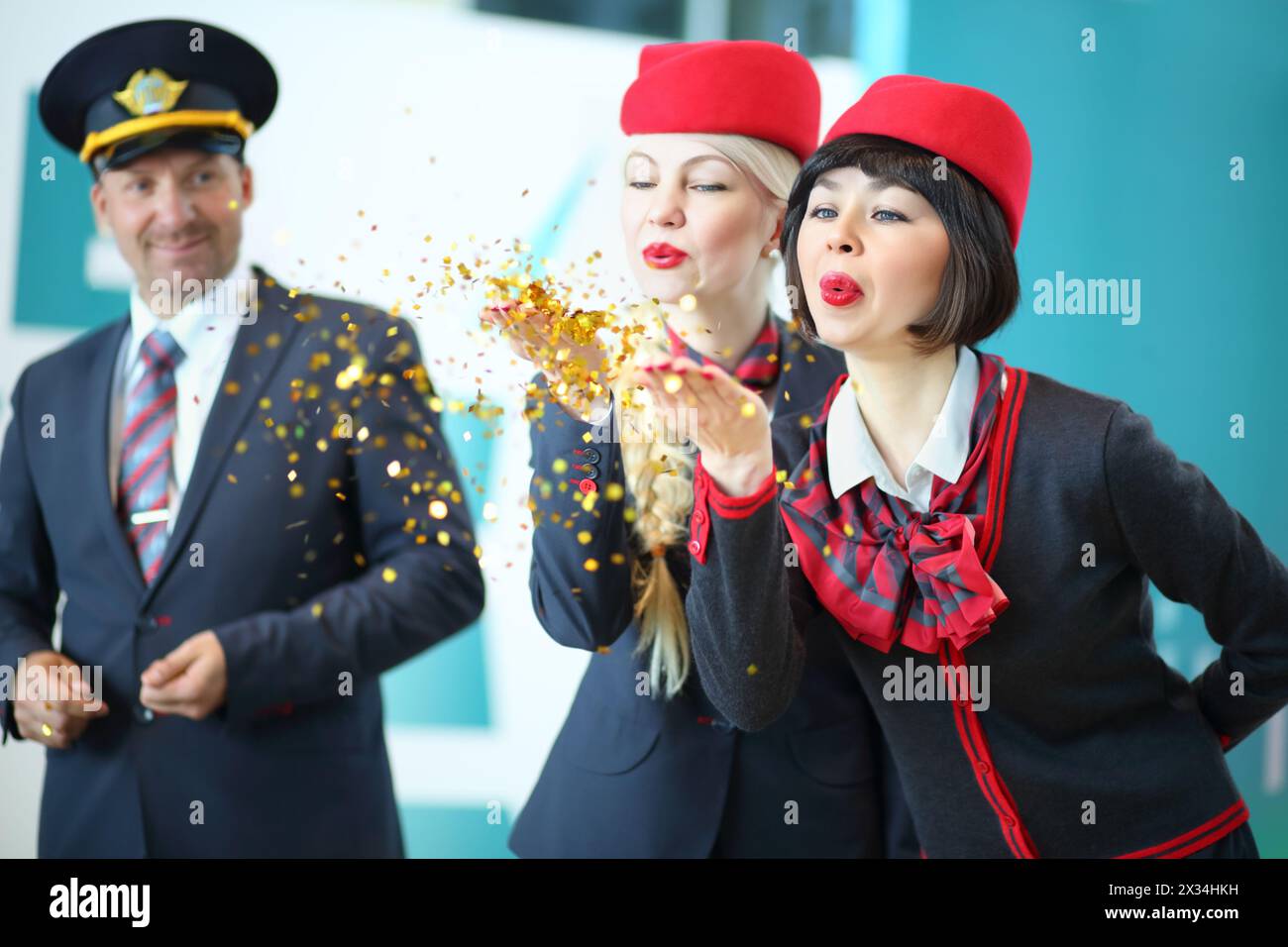 Beautiful flight attendants in hi-res stock photography and images - Alamy