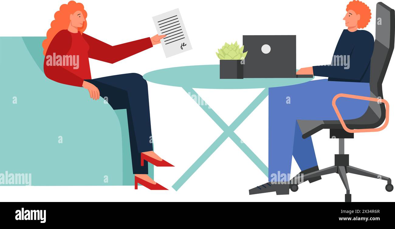 Bank manager loan meeting Stock Vector Images - Alamy