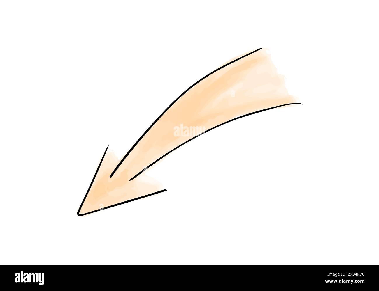 Arrow watercolor doodle element, vector illustration Stock Vector Image ...