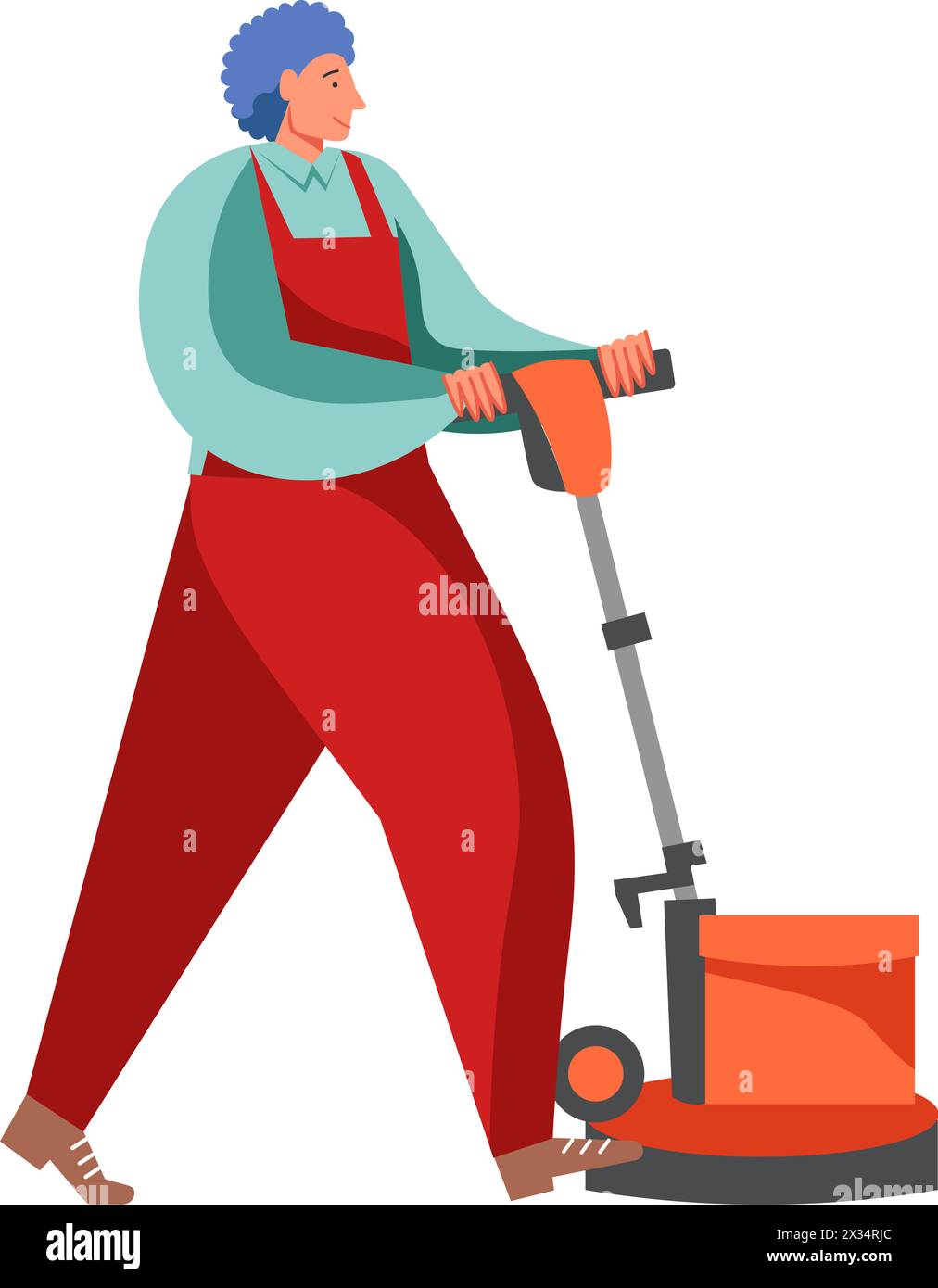 Commercial cleaning services, vector flat isolated illustration Stock