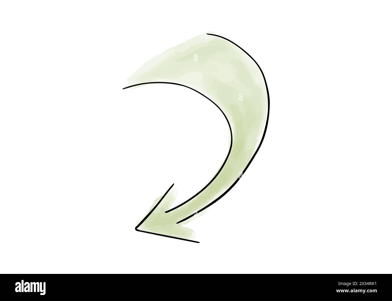 Arrow watercolor doodle element, vector illustration Stock Vector Image ...