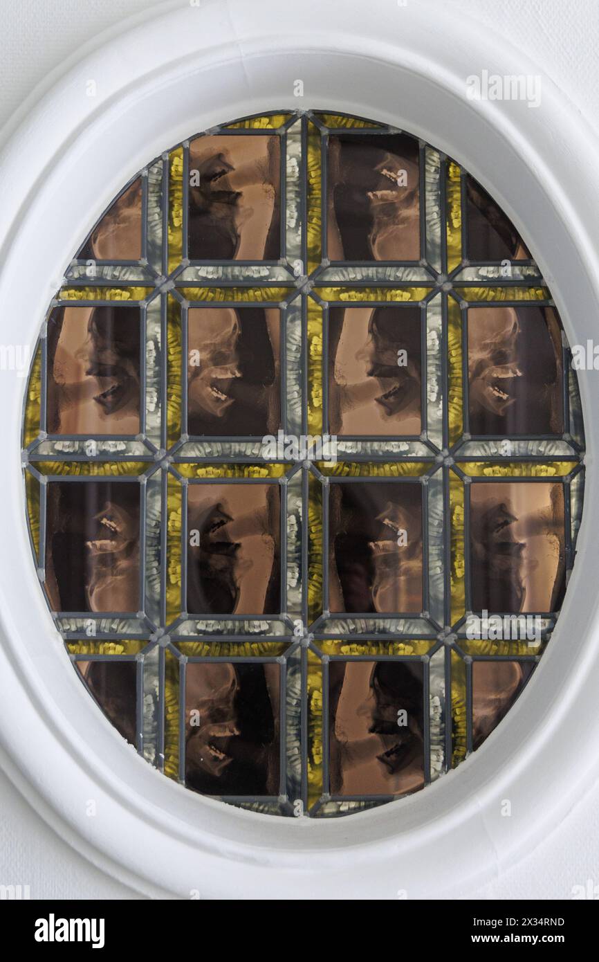Paris, France. 24th Apr, 2024. An artwork by artist Wim Delvoye pictured at the Flemish house, during an industrial mission to France, in Paris, Wednesday 24 April 2024. A delegation of Flemish politicians, officials and industrial leaders are visiting France to discuss innovation and sustainability. BELGA PHOTO NICOLAS MAETERLINCK Credit: Belga News Agency/Alamy Live News Stock Photo