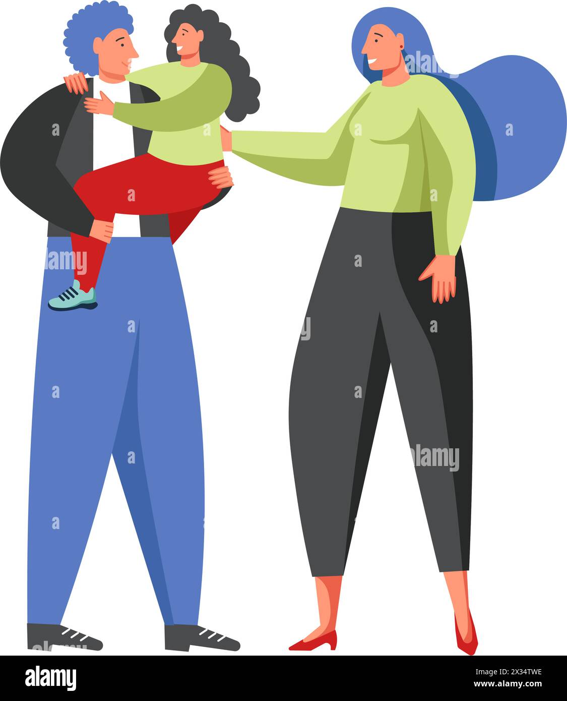 Happy family concept vector flat isolated illustration Stock Vector ...
