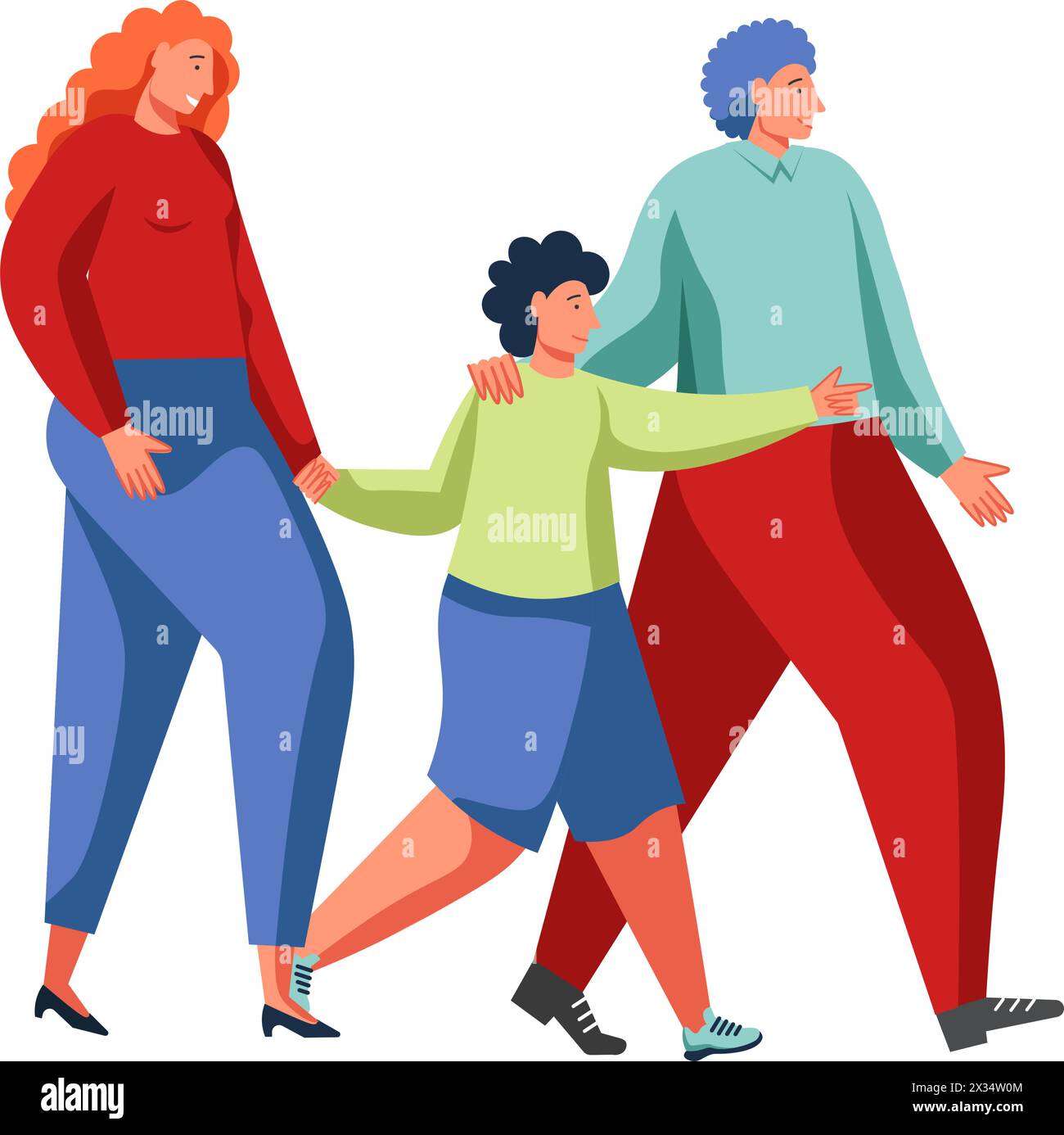Happy family concept vector flat isolated illustration Stock Vector ...