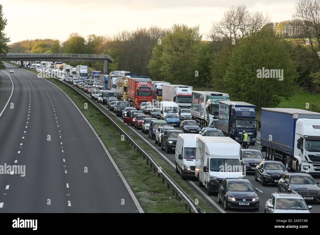 Carnforth, Lancashire April 24th 2024 - The M6 has been closed between ...