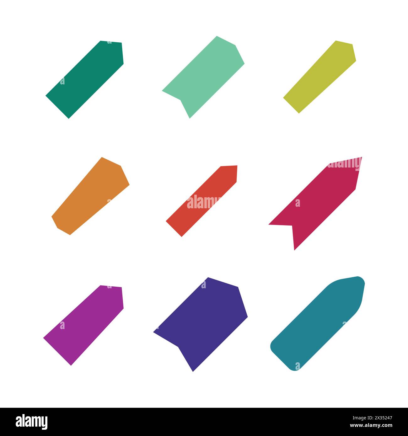 Set of multicolored various arrows. Vector illustration Stock Vector
