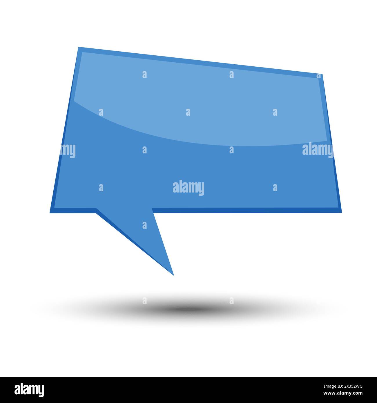 Blue cartoon comic balloon speech bubble without phrases and with shadow. Vector illustration. Stock Vector