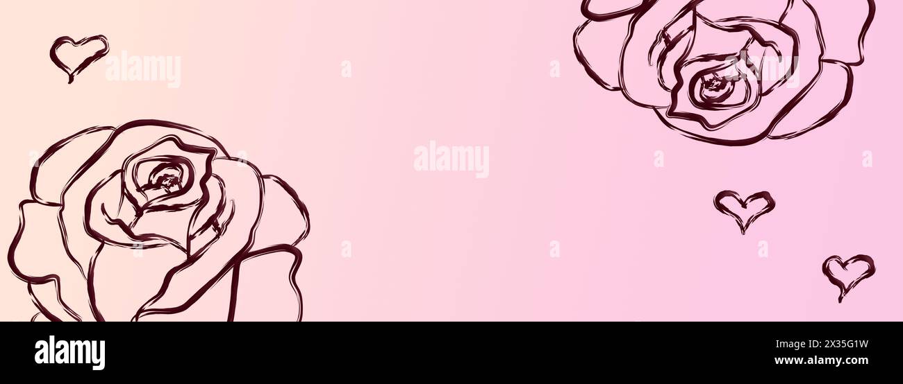 Banner design with roses hi-res stock photography and images - Alamy