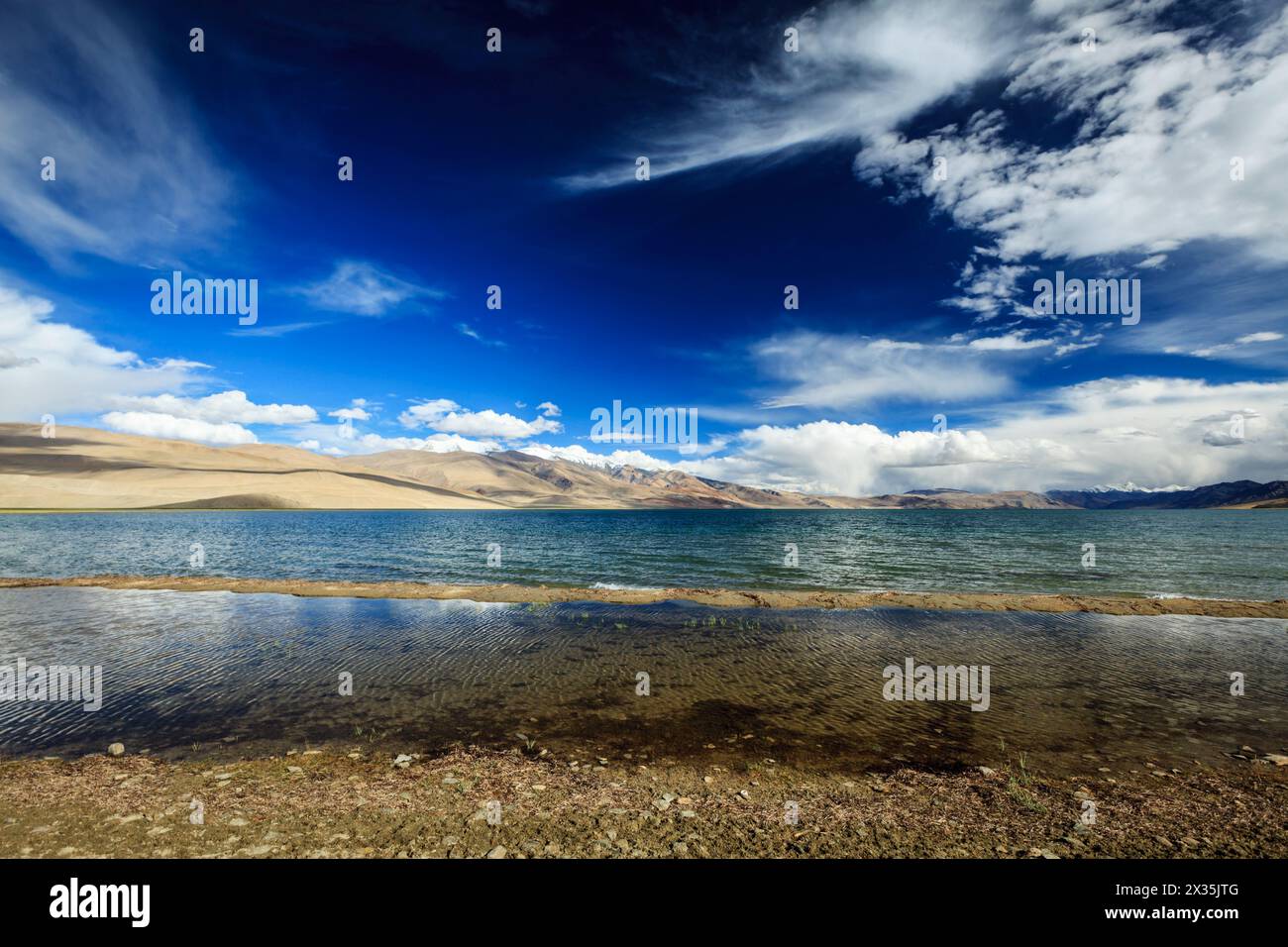 Lake Tso Moriri, Ladakh Stock Photo