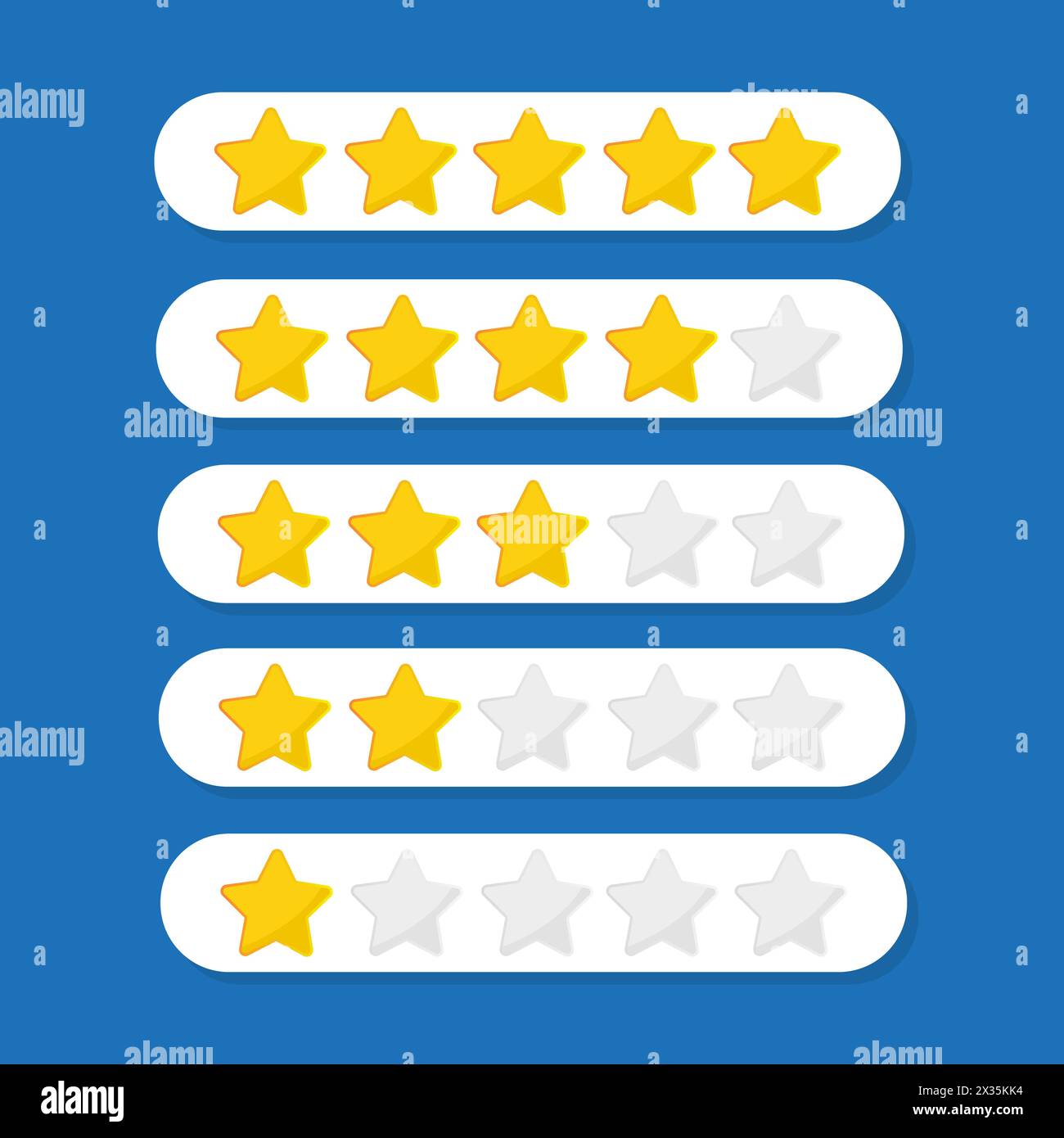 Five stars customer product rating review flat icon Stock Vector Image ...