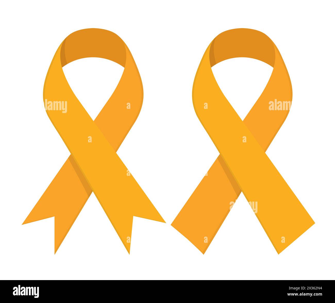 Gold ribbon - childhood cancer Stock Vector