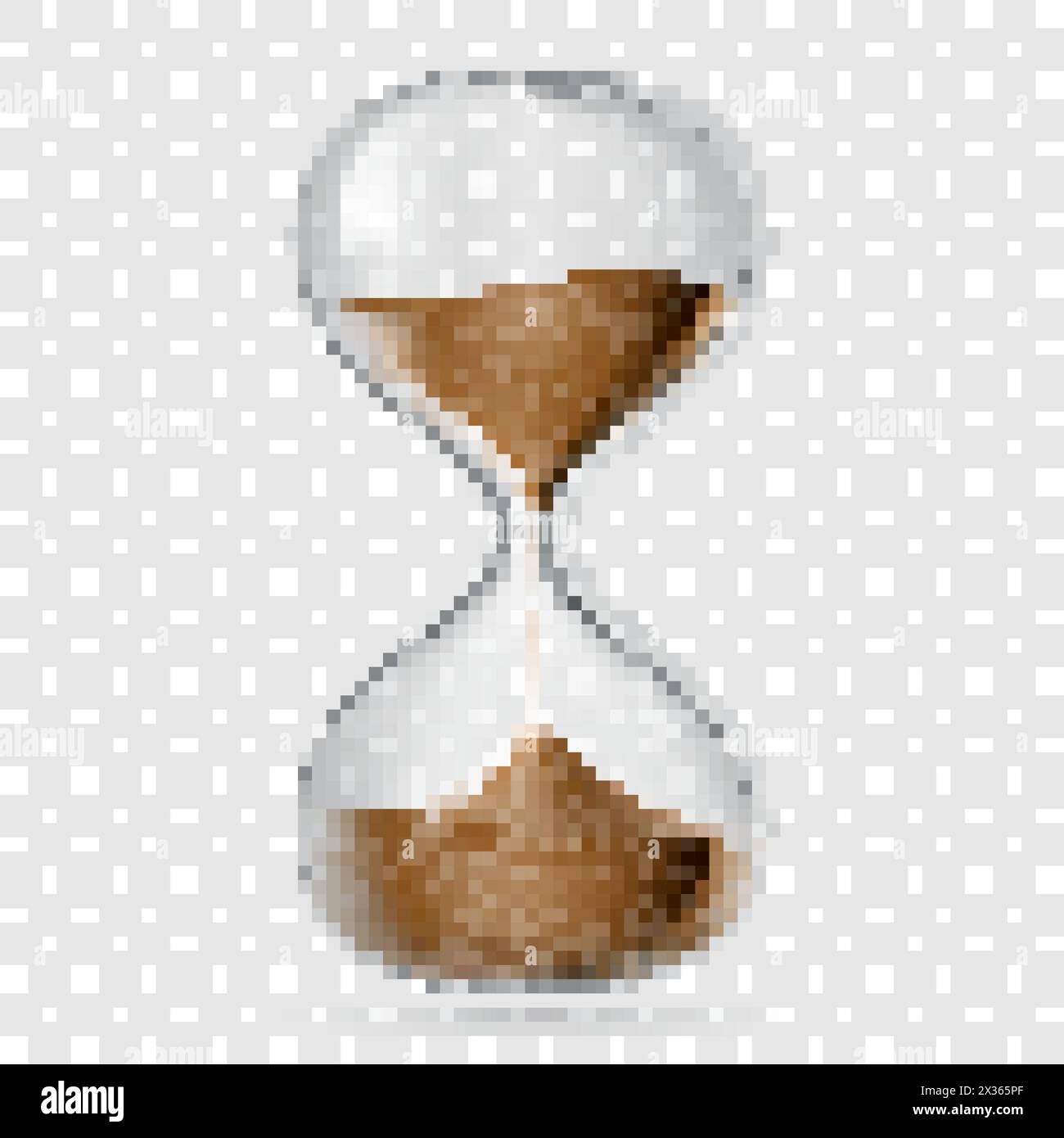 Hourglass or sandglass vector realistic 3D icon isolated on transparent ...