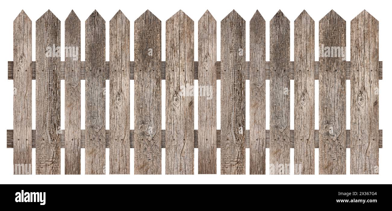 Wooden fence isolated on white. Enclosing structure Stock Photo - Alamy