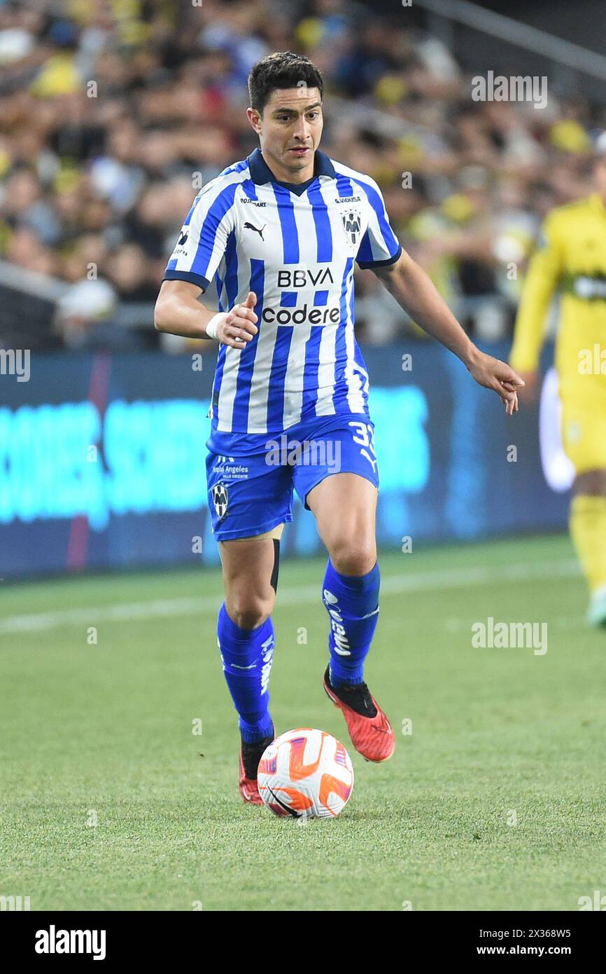 April 24, 2024 C.F. Monterrey defender Stefan Medina (33) handles the