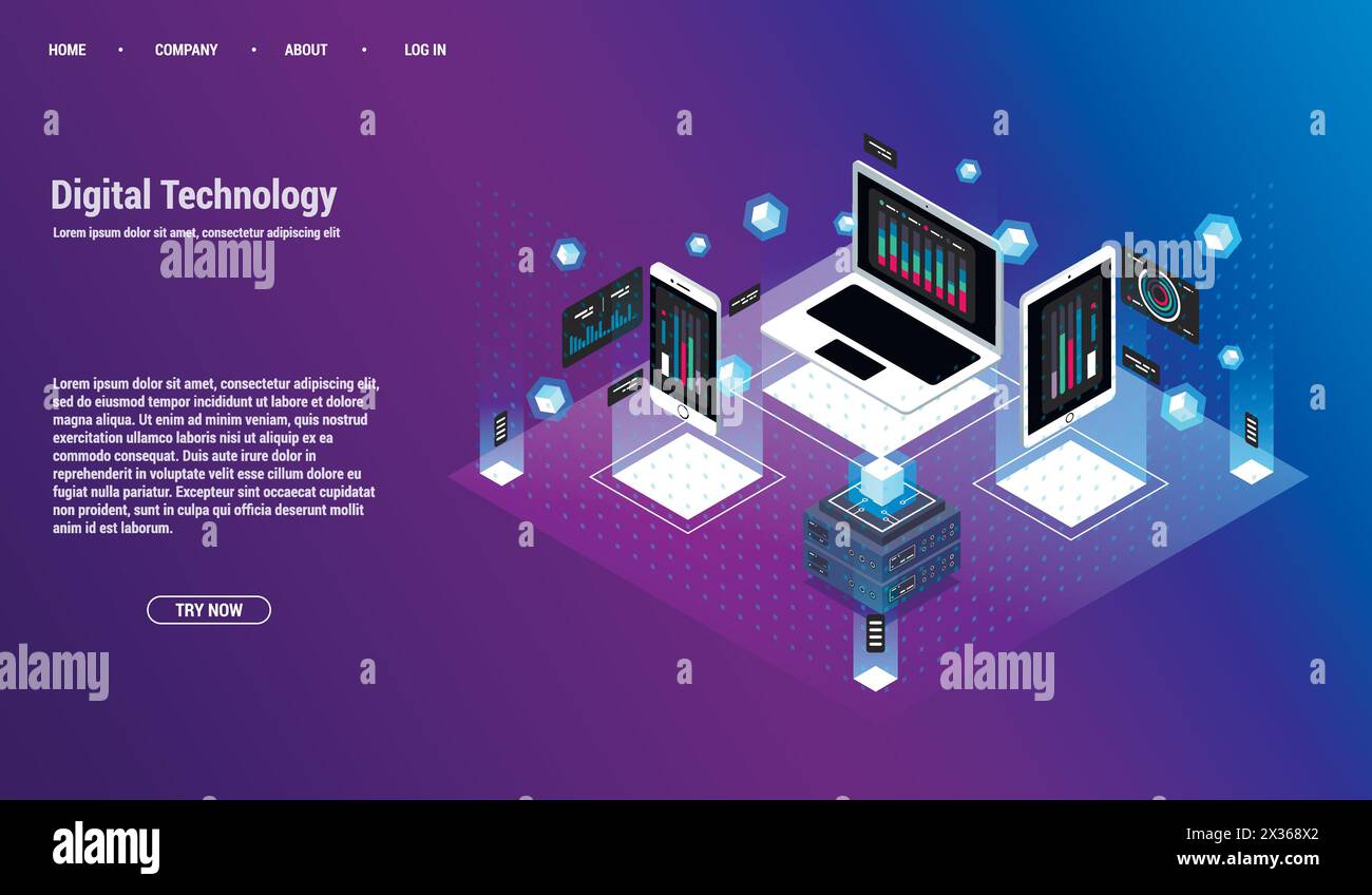 Analysis and Investment. Data visualization concept. 3d isometric ...