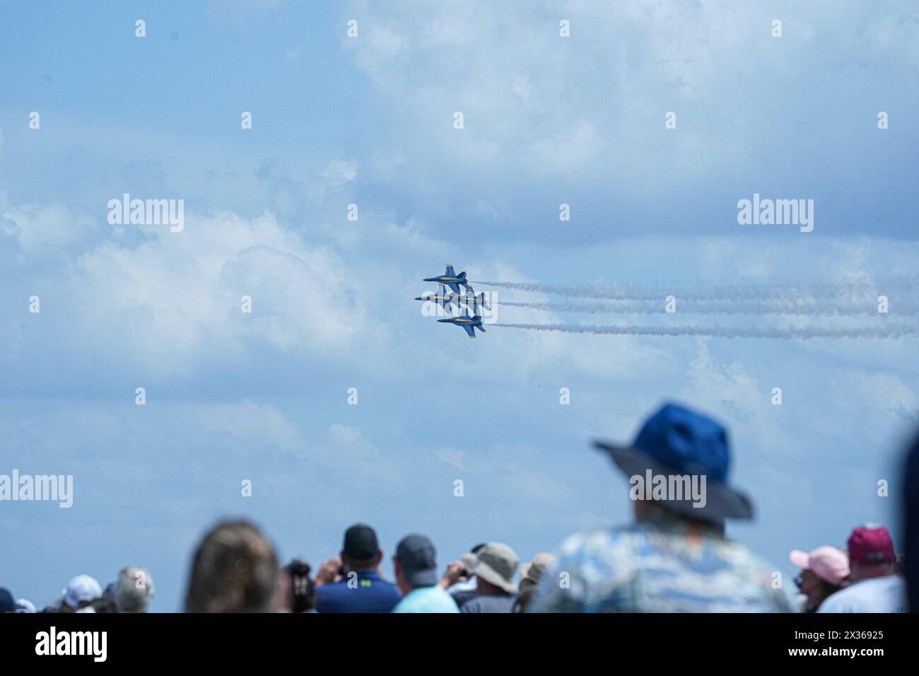 Sanford, Florida, USA, April 21, 2025, Spectators watch the Blue Angels