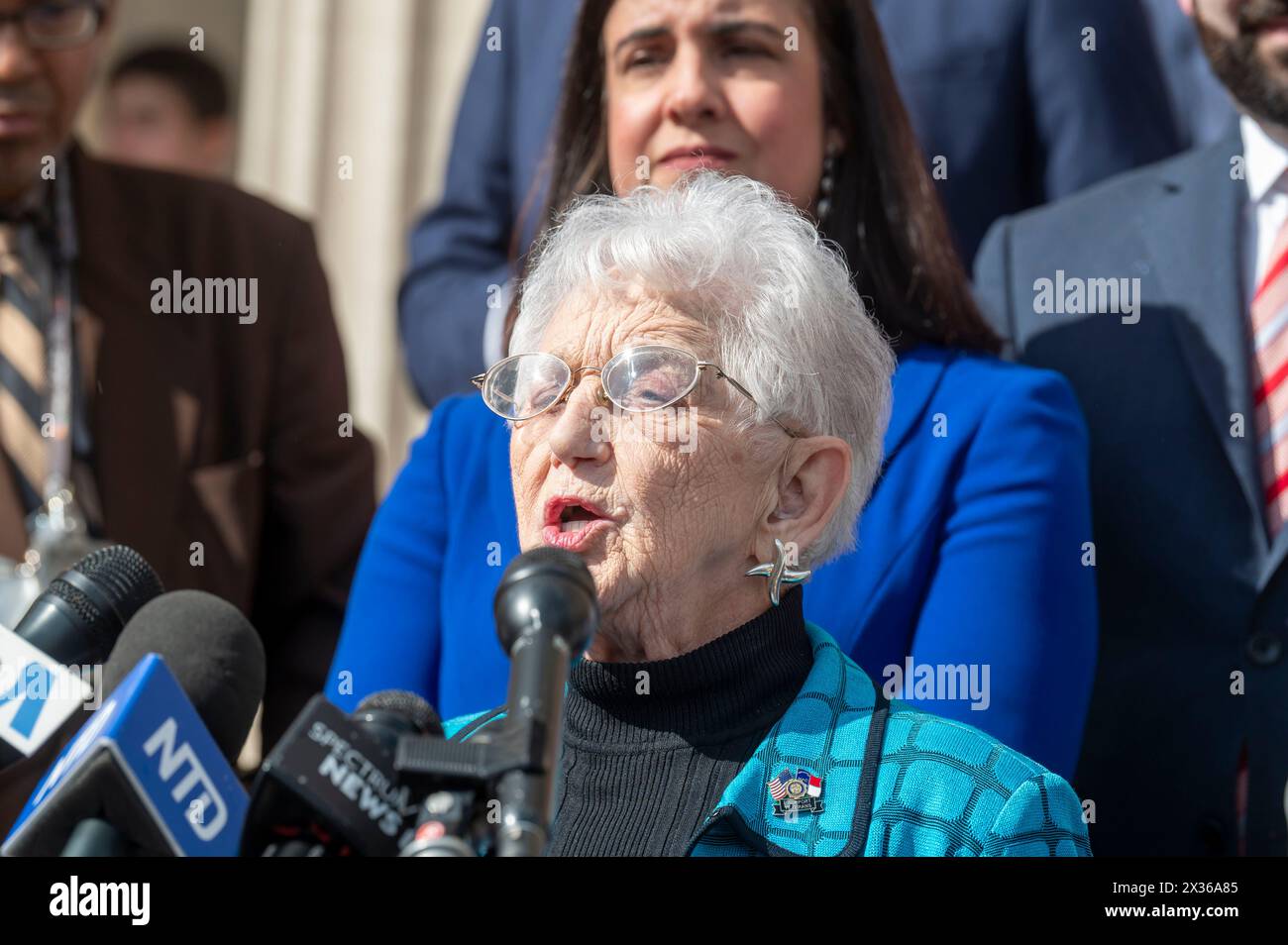 New York, United States. 24th Apr, 2024. U.S. Representative Virginia Foxx (RNY) speaks during