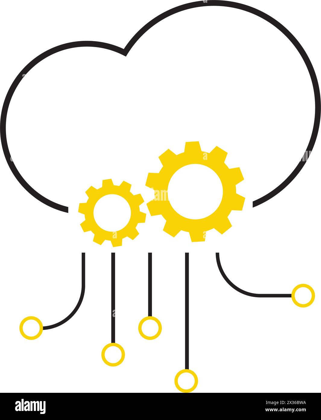 Cloud API vector icon. software integration illustration sign ...