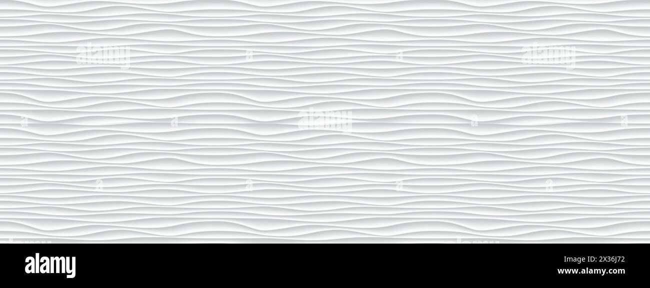 Wall texture wave pattern, white paper background, vector modern ...