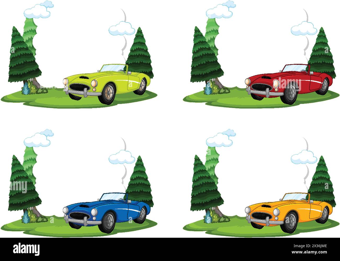 Classic car parked Stock Vector Images - Alamy