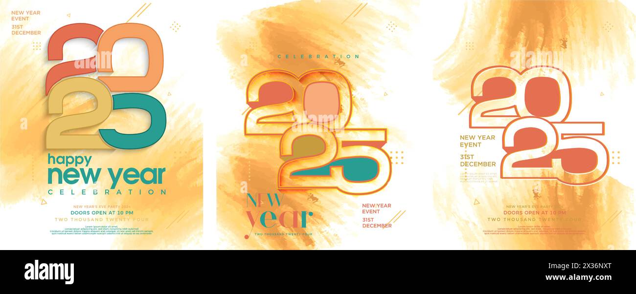 New Year 2025 numbers logo design. vector illustration of 2025 numbers for posters, flyers and
