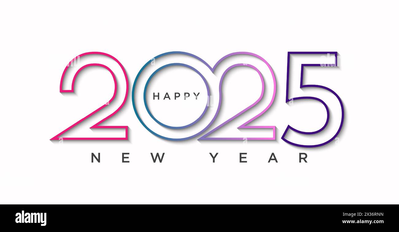 beautiful 2025 number line. 2025 new year vector. for a poster, greeting card and 2025 new year