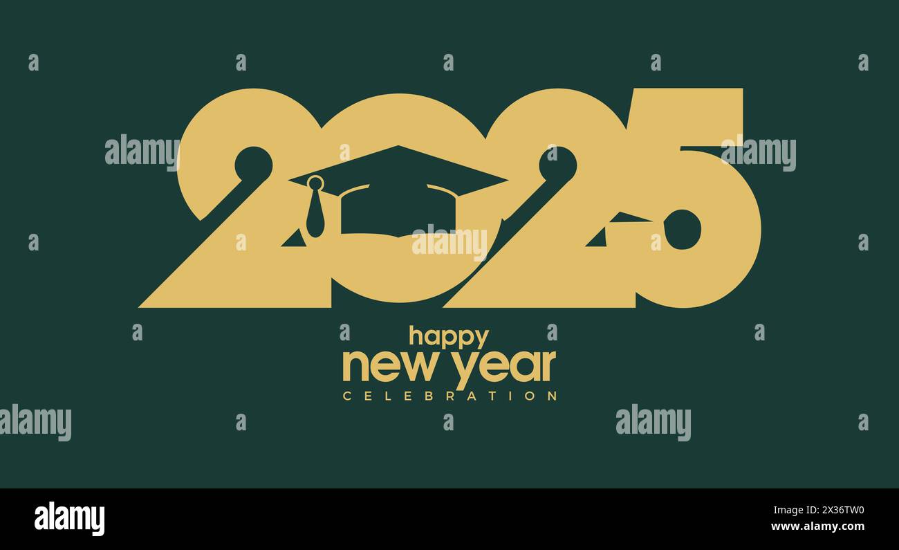 New year 2025 logo numbers. Number logo concept with toga combination