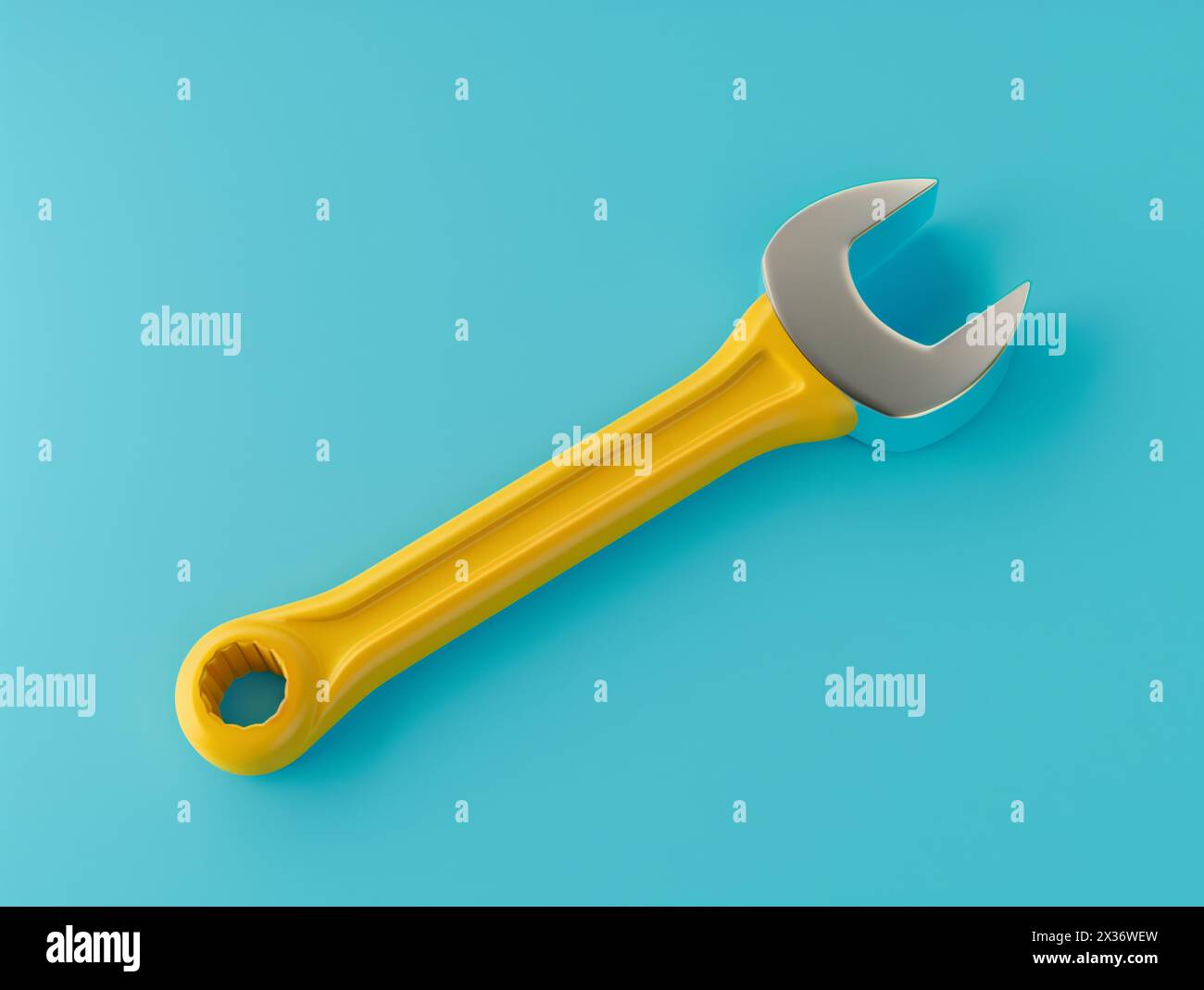 Smilie face emoji wrench 3d render happy Stock Photo - Alamy