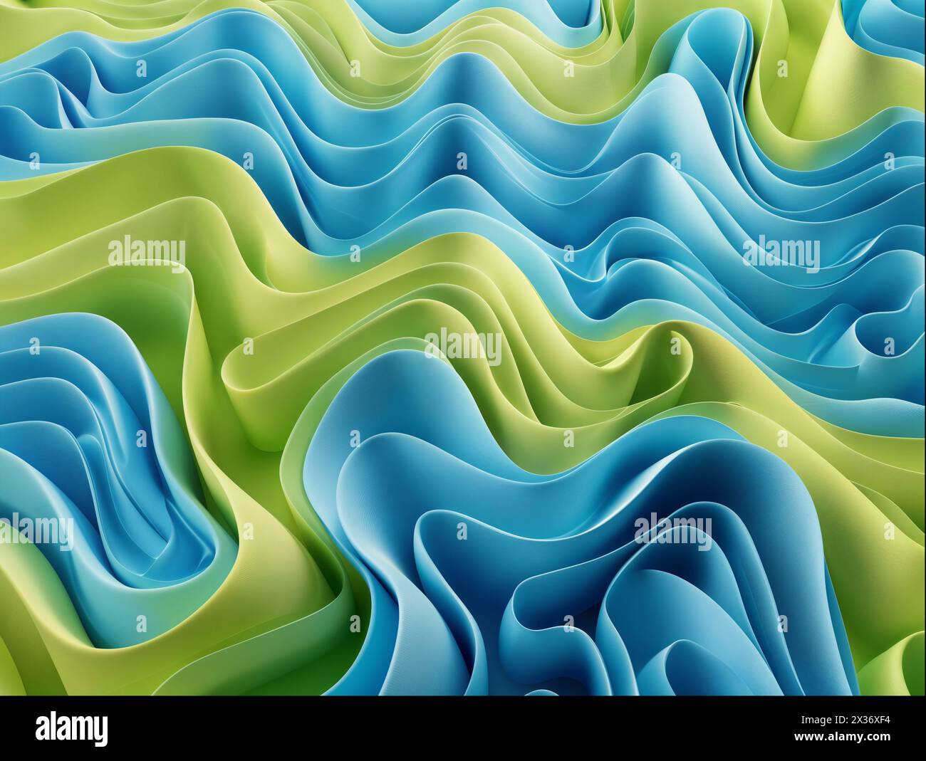 Waves 3d pattern flowing background Stock Photo
