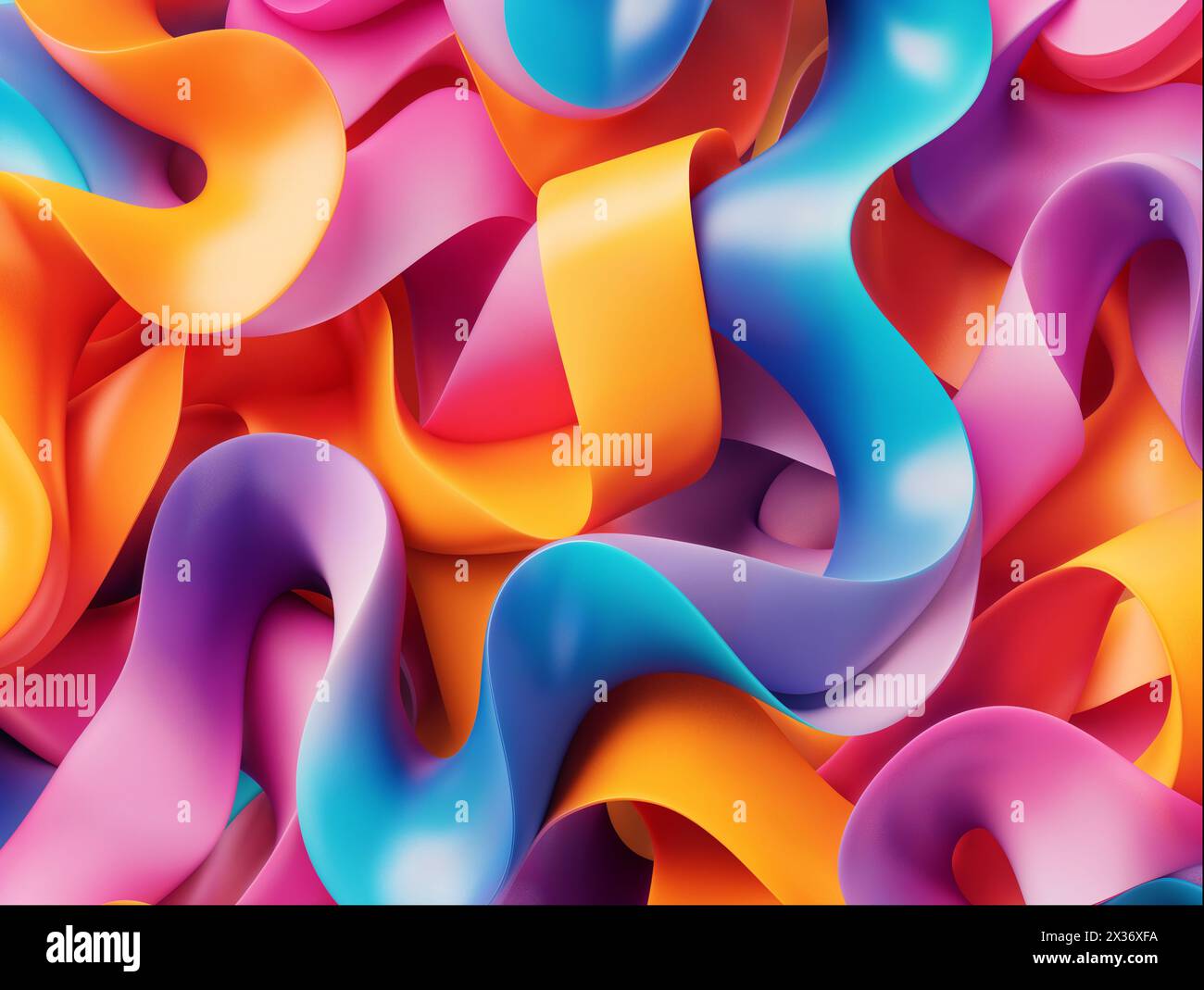 Waves 3d pattern flowing background Stock Photo