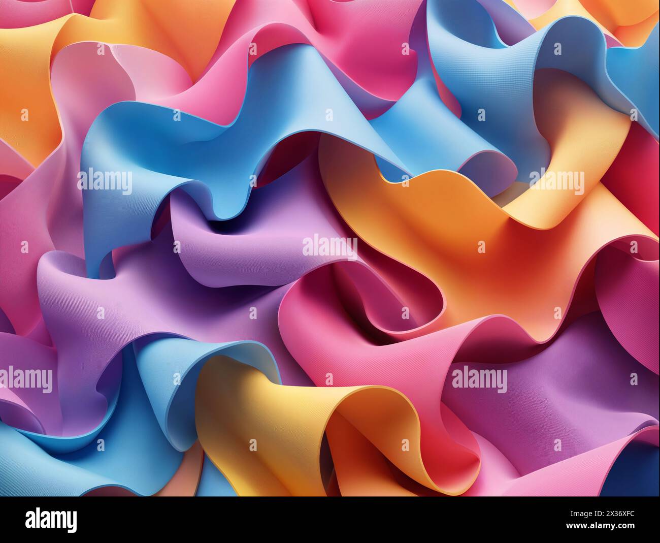 Waves 3d pattern flowing background Stock Photo