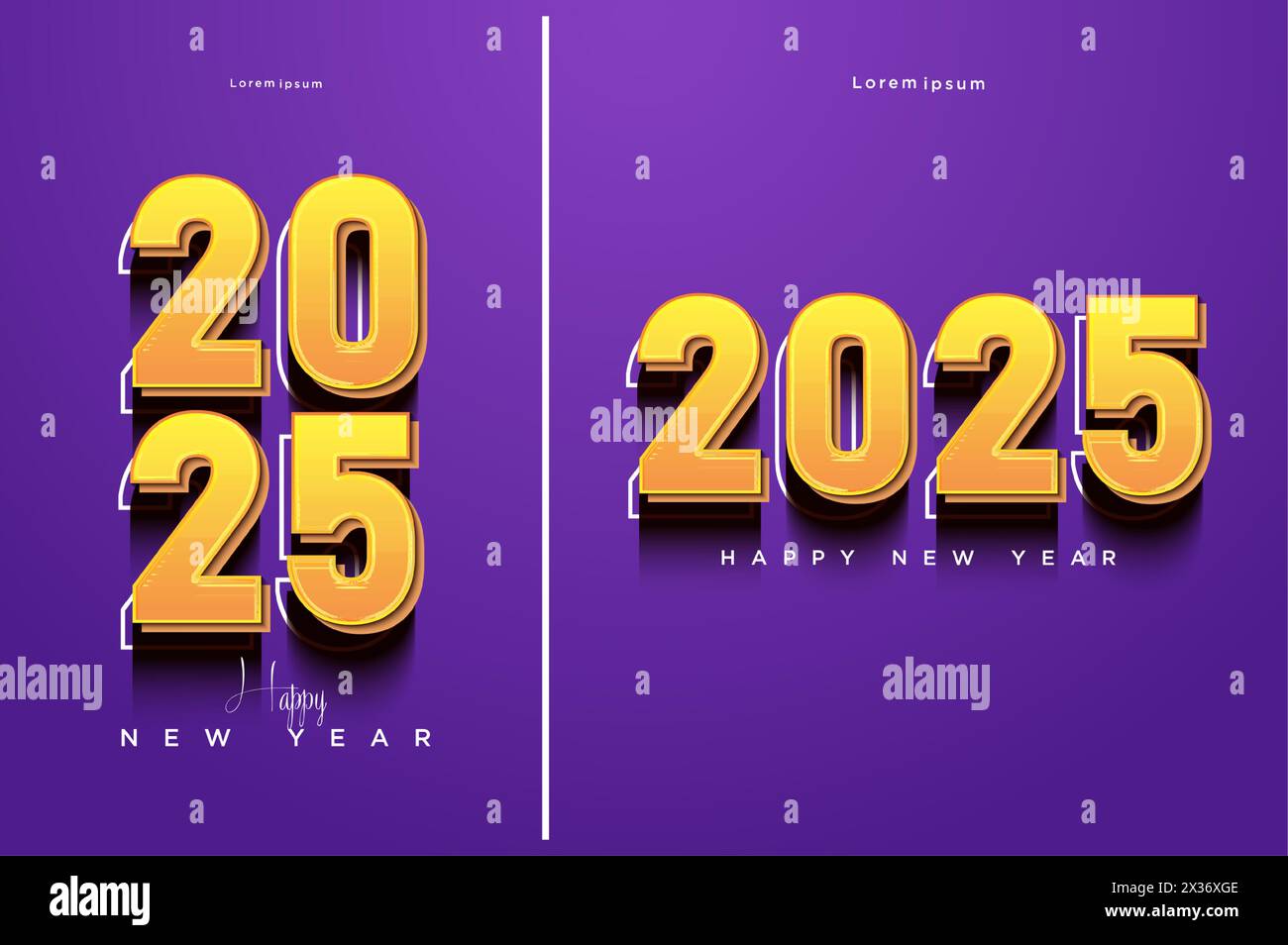 2025 new year celebration with different number layout with clear and