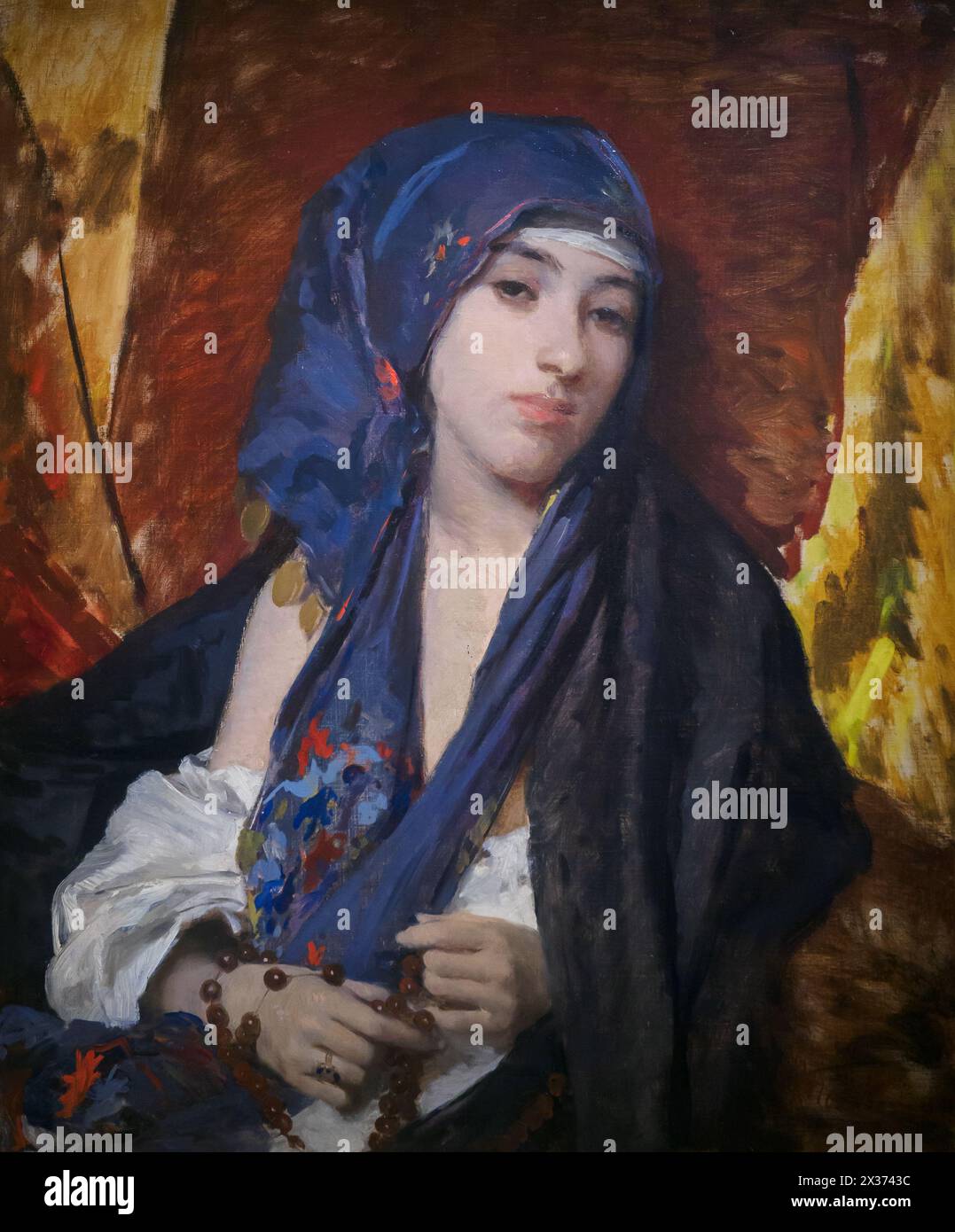 Oriental Woman by Domenico Morelli (1823-1901), 1878, oil on canvas Stock Photo