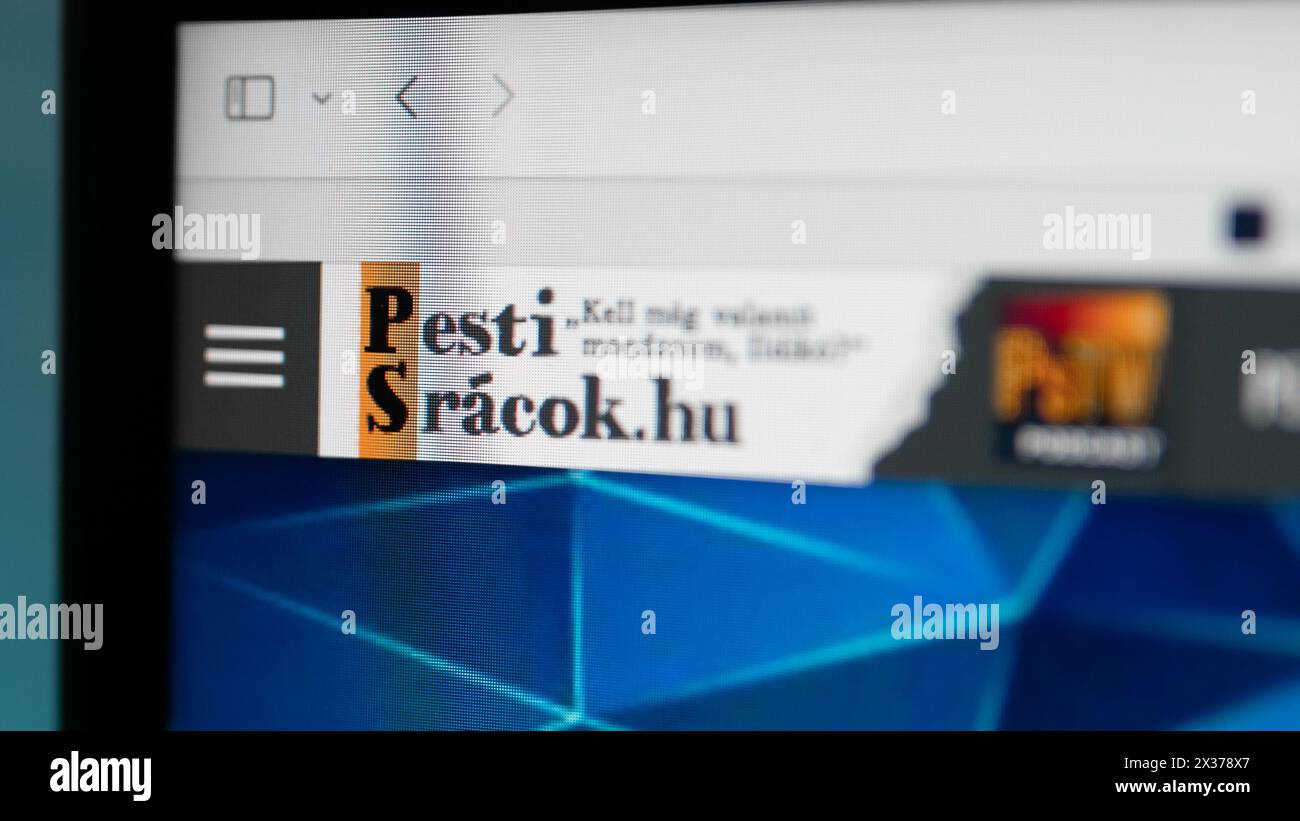 Pestisracok Hungarian website logo illustration screen photo Stock Photo