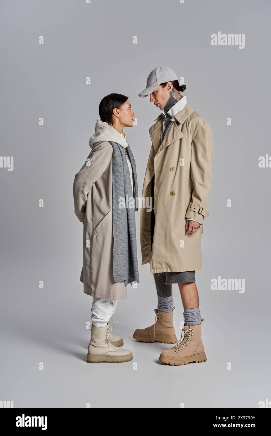 Stylish trench coats hi-res stock photography and images - Alamy