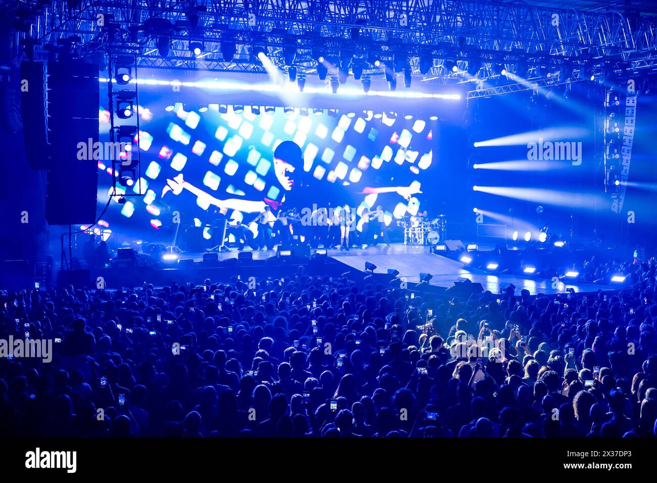 Kione Arena, Padua, Italy, April 24, 2024, Annalisa on stage  during  Annalisa - Tutti nel vortice Tour 2024 - Italian singer Music Concert Stock Photo