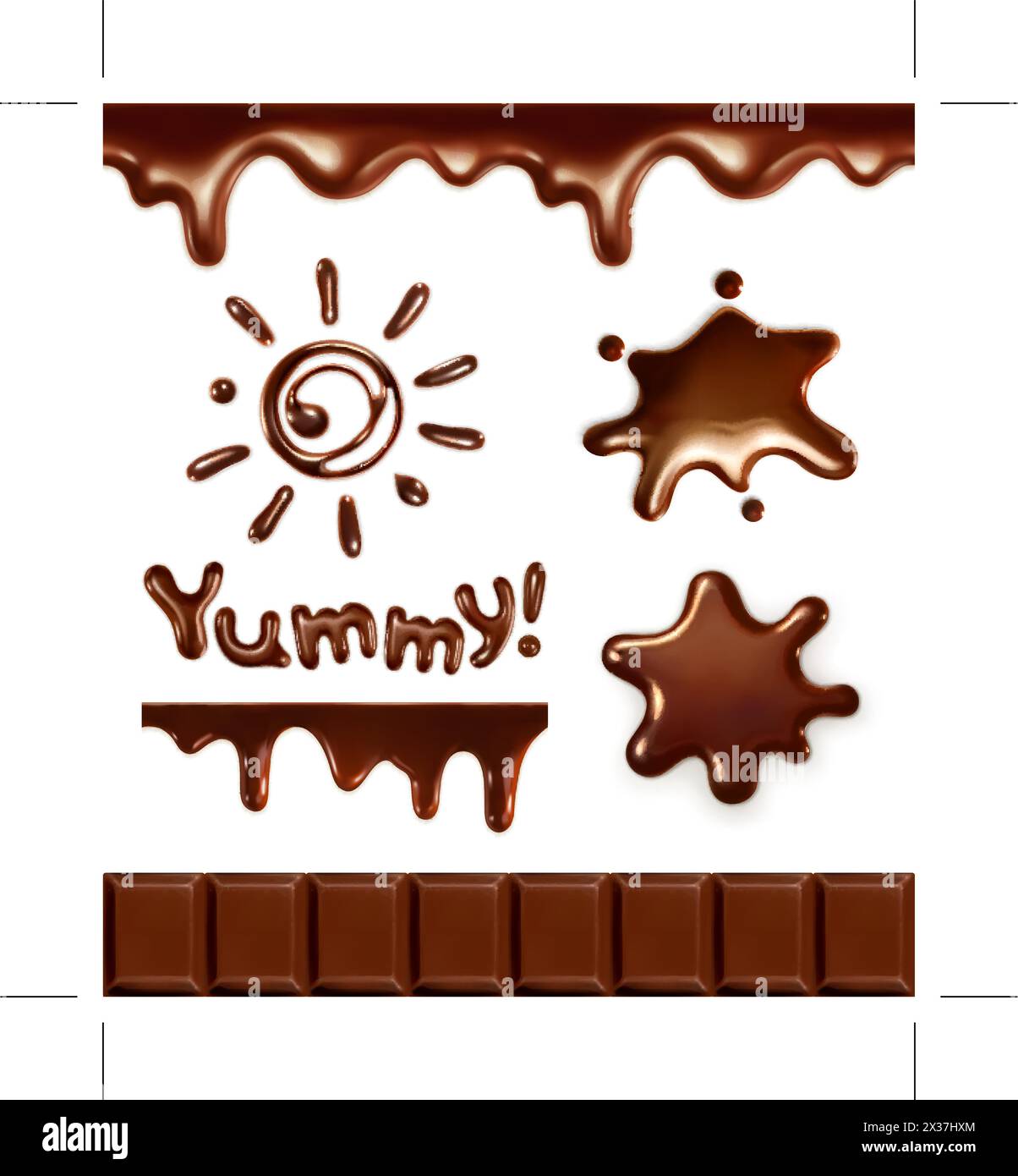 Set of chocolate drops, vector illustration Stock Vector Image & Art