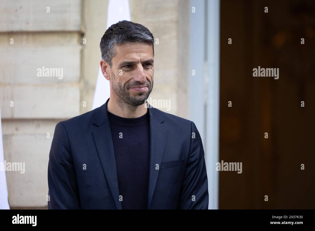 Paris, France. 25th Apr, 2024. French President of the Paris Organising Committee of the 2024