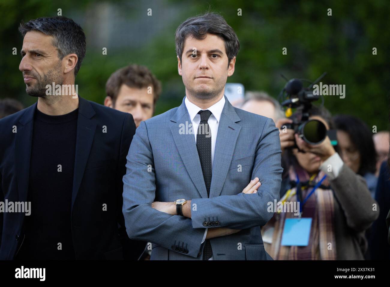 Paris, France. 25th Apr, 2024. French President of the Paris Organising