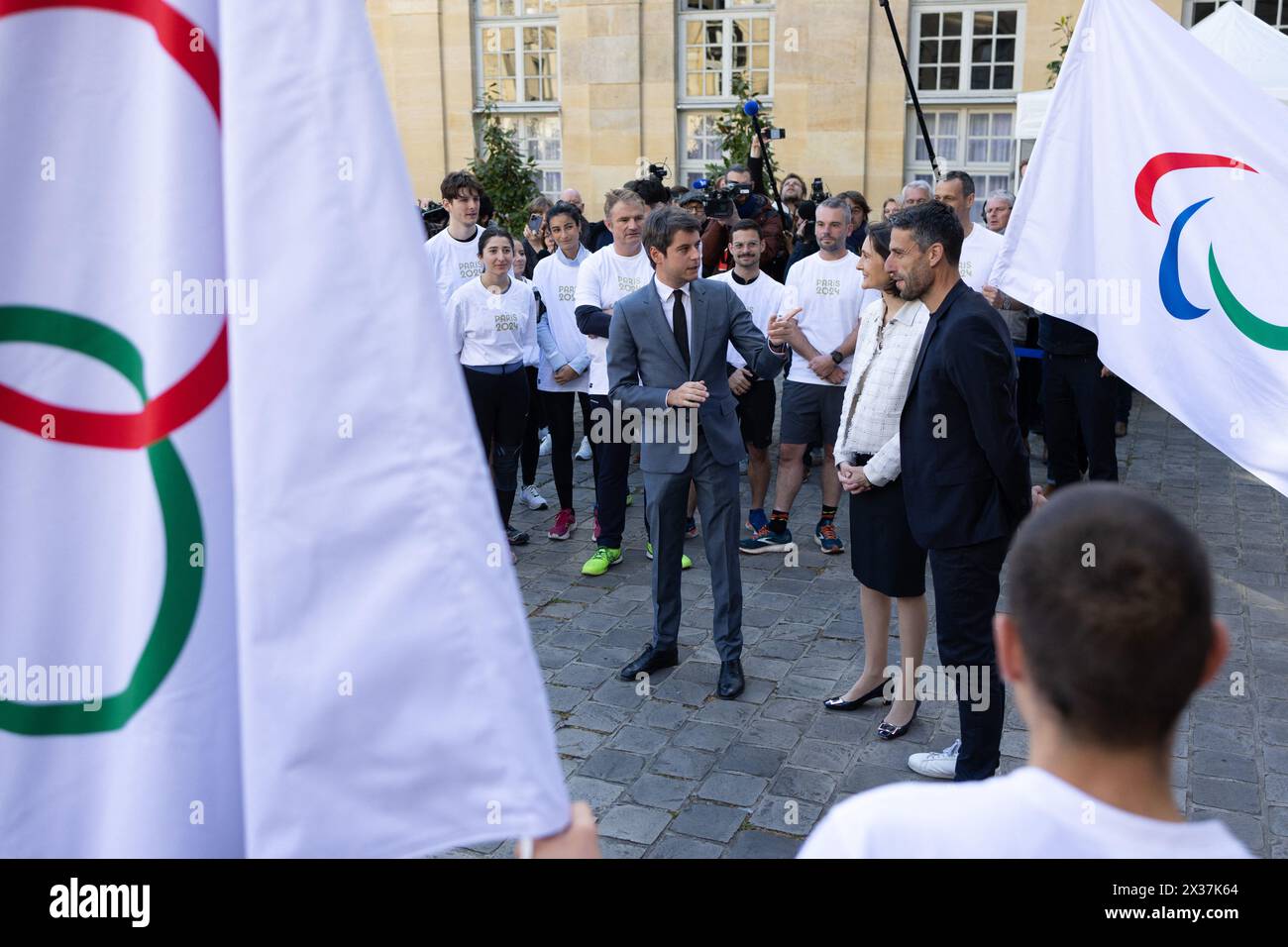 Paris, France. 25th Apr, 2024. French Prime Minister Gabriel Attal