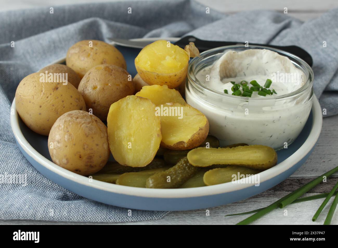 Creamy Herring with Boiled Potatoes and Pickles: Traditional German ...