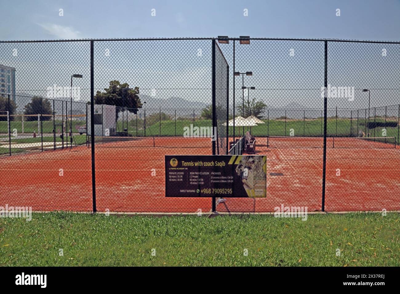 Tennis Courts at The Chedi Hotel 5 Star Luxury Resort Muscat Oman Stock Photo