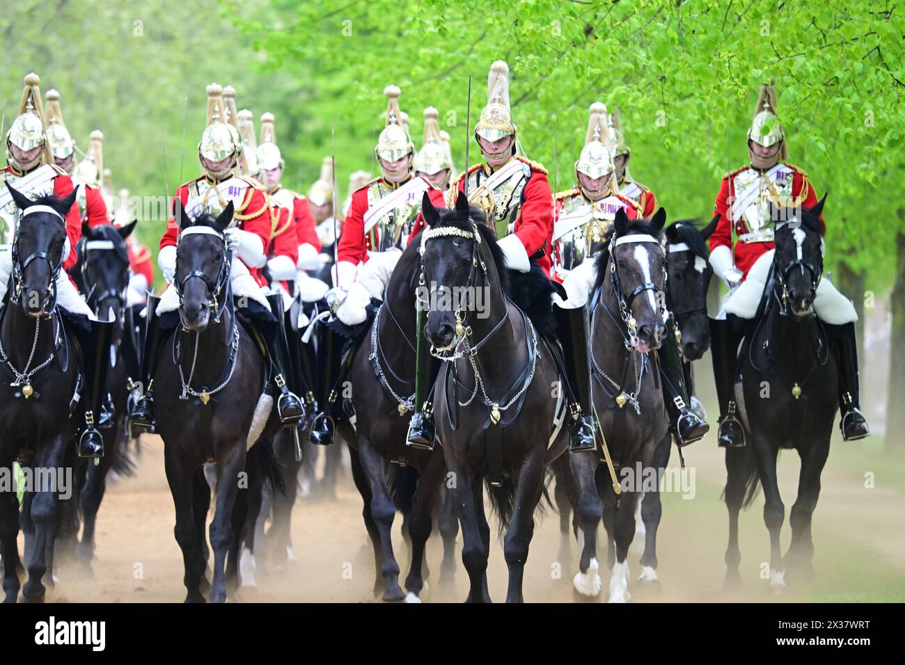 Hyde Park, London, UK. 25th April, 2024. The King's mounted bodyguard ...