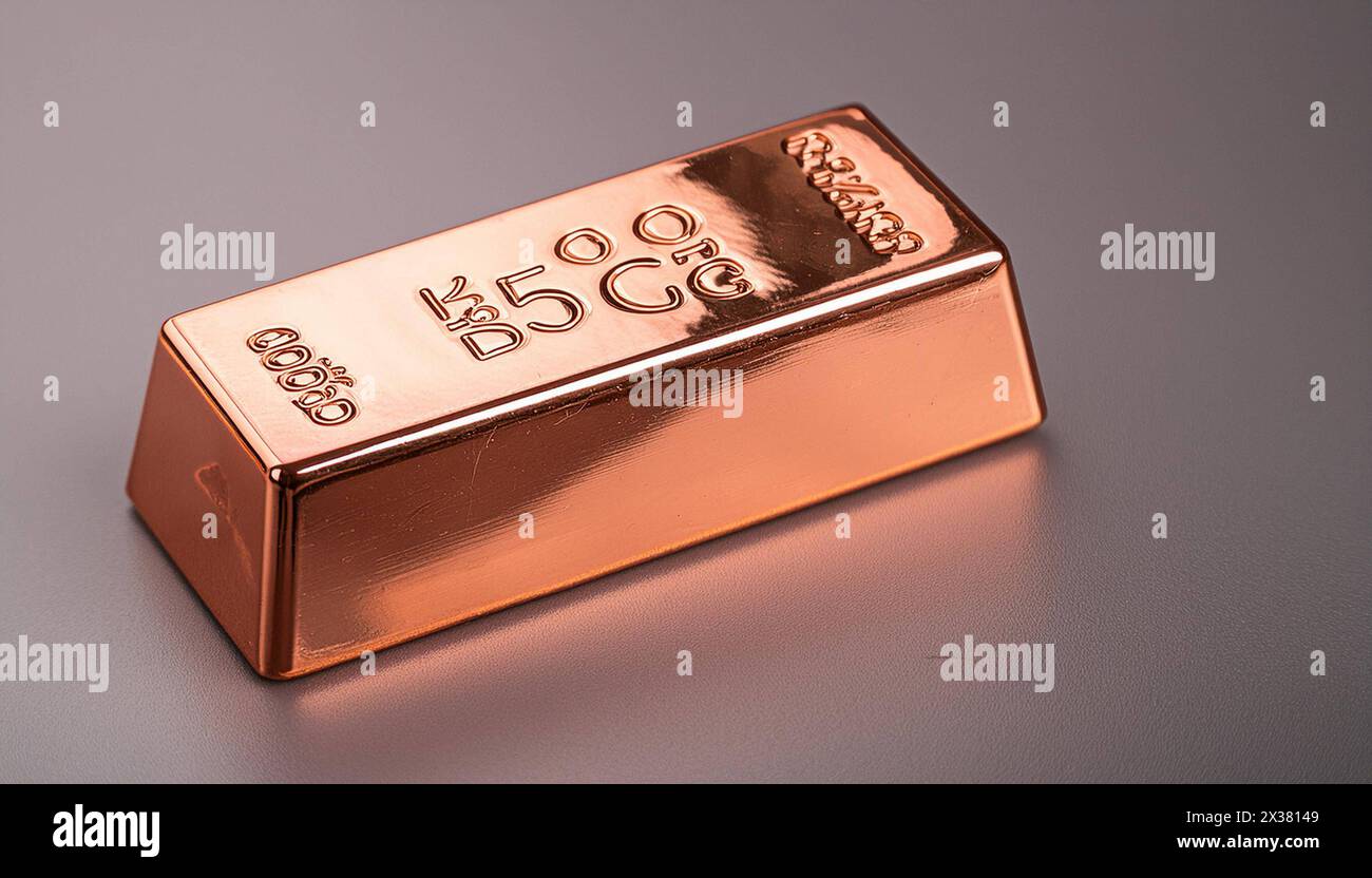 Werkstoff, Metall, Kupfer, ein Kupferbarren mit 5kg, Symbolfoto Stock Photo